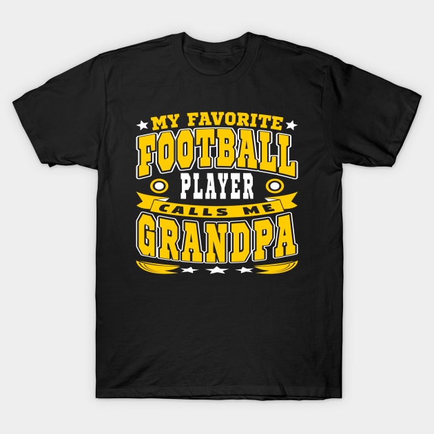 Calls Me Grandpa Funny Grandchildren Football Lover Typography T-Shirt by JaussZ